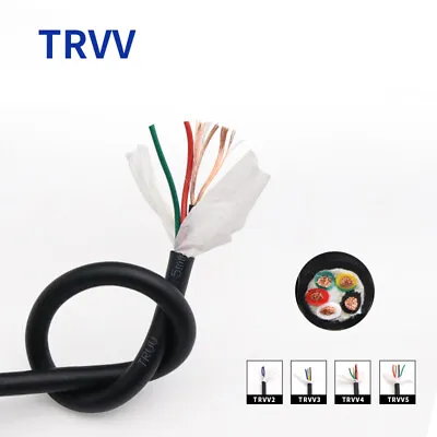 TRVV Flexible Cable PVC Electrical Mains Wire 0.2/0.3/0.5/0.75/1/1.5 Mm² Black • $3.40