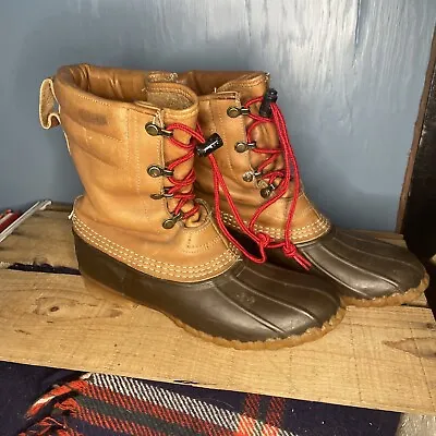 Vintage LL Bean Brown Maine Hunting Shoe Duck Boots Made In USA Women’s Sz 8 • $42