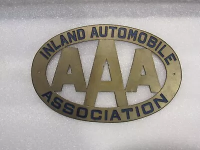 Vintage Inland Automobile Club AAA Metal License Plate Topper Badge Car Rare • $87