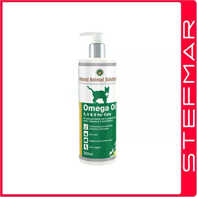 Natural Animal Solutions Omega 3 6 9 Oil For Cats 200ml • $28.69