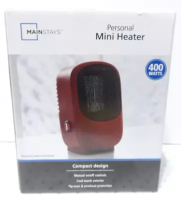 Personal Mini Electric Ceramic Heater 400W Indoor Red-Mainstays MH-16B • $13.49