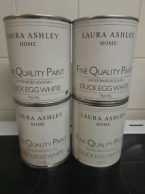 X4 Laura Ashley Fine Quality Duck Egg White Wall Paint 750ml (3 Litres In Total) • £29.50