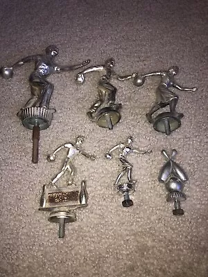 Vintage Solid Metal Bowling Trophy Men And Women's Top Toppers Lot Of 6 Pieces • $19.99