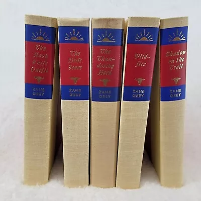 Zane Grey Books Lot Of 5 Walter Black Edition Hardcover Vintage Western Cowboys • $32.49