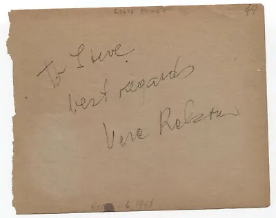 Vera Ralston Signed Album Page Vintage Autographed Signature Actress • $40