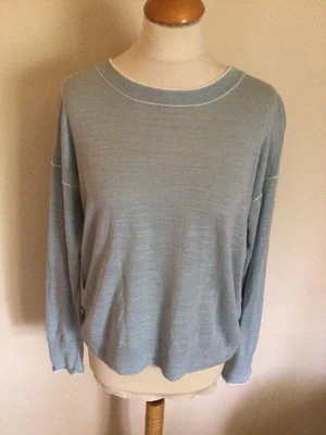 £7 • Buy Jigsaw Pale Blue Linen Jumper Size XS