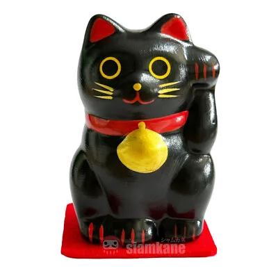 Black Lucky Cat Maneki Neko Tall 3 Inch Left Hand. • $26.90