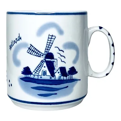 $19.91 • Buy Royal Delft Blue Holland #010750 Hand Painted Windmill Souvenir Mug NEW