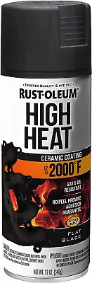 HIGH HEAT Flat Black Automotive Spray Paint Oil Resistant Exhaust Engine Enamel • $15.98