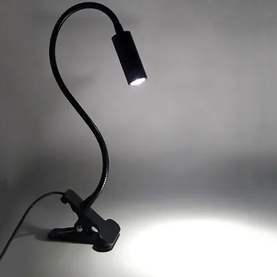 Soft Pipe 3W LED Desk Clamp Clip Light Button Plug-in Picture Lamp Bedroom Hotel • $25.32