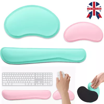 £5.59 • Buy Keyboard Wrist Rest Pad Mouse Gel Mat Set Support Cushion Memory Foam Pain Relie