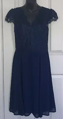 REVIEW  Ladies Dress Sz 16  Navy Blue. Fully Lined • $35