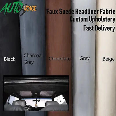 $75.99 • Buy Faux Suede Car Roof Headliner Fabric Upholstery Hood Lining Foam Revamp Material