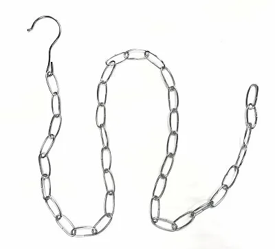 Market Shop Display 47  120cm Long Silver Metal Chain With Hook Hanging Clothes • £3.69
