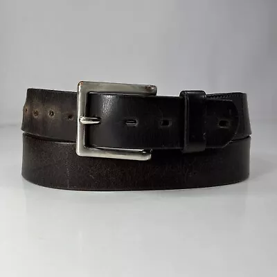 Worn Brown Genuine Leather Work Belt - Men's Size 40 • $11.90