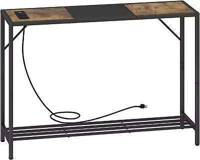 Console Table With Power Outlet And USB Port 41.7  Industrial Entryway Table Wi • $152.88