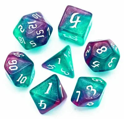 Aurora Borealis 7 Dice Set Poly RPG DnD Dungeons Dragons AD&D Pathfinder D20 • $12.95