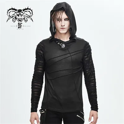 Gothic Black Rock Tops Men's Punk Retro T-Shirt Long Sleeve Hoodie Party Tee • $39.59