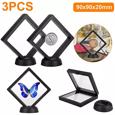 3 PCS 3D Floating Display Stand Coin Challenge Medal Holder Jewelry Display Case • $9.98