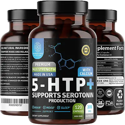 $83.67 • Buy N1N Premium 5-HTP Plus 200Mg [Max Purity & Strength] Enhanced With Serotonin Syn