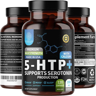 $83.67 • Buy N1N Premium 5-HTP Plus 200Mg [Max Purity & Strength] Enhanced With Serotonin Syn
