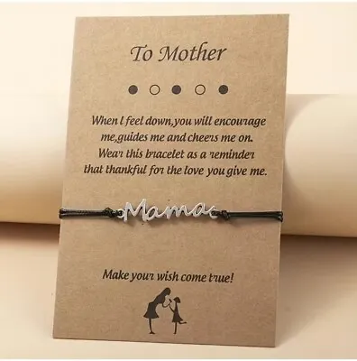 MAMA Letter PU Leather Stackable Bracelet Simple Mother's Day Gift • £1.99
