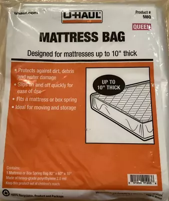 NEW  Queen Sized Mattress Bag For Moving Storage Protection From Dust Easy 2 Use • $4.85