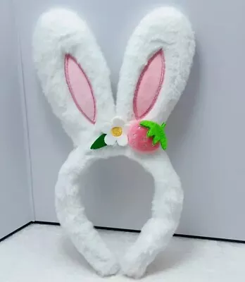 Bunny Rabbit Ears Headband Fuzzy Easter WhiteStrawberry NEW Cute Women’s Child’s • $8