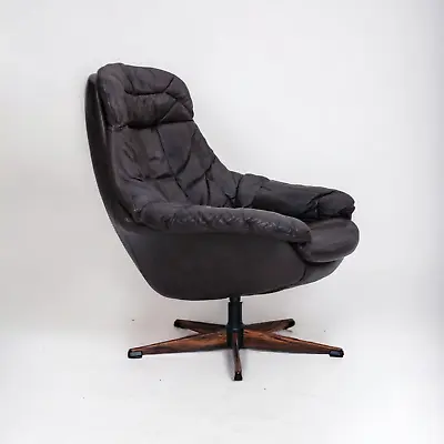 1970s Vintage Danish Leather Armchair By H.W.Klein Original Good Condition. • $1320