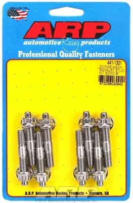 Header Stud 8mm Diameter 2.000 L 12 Point Nuts Polished Mopar 4-Cylinder X8 • $149.15