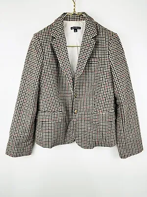 J Crew Wool Blend Schoolboy Blazer Houndstooth Jacket Size 8 • $68.94