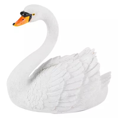 Resin Swan Decor Synthetic Resin Simulation Floating White Swan Figurine • $15.66