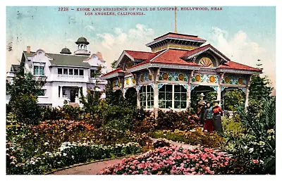 1910 Paul De Longpre Kiosk And Residence Postcard - T-122 • $12