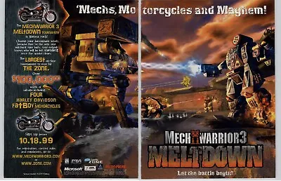 Mech Warrior 3 Meltdown PC Video Game Art 1999 Vintage Print Ad/Poster  • $14.99