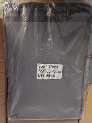 £3.50 • Buy 50 X Grey Mailing Bags 9 X 12inch  229 X 305mm Post Sacks Packing Bags