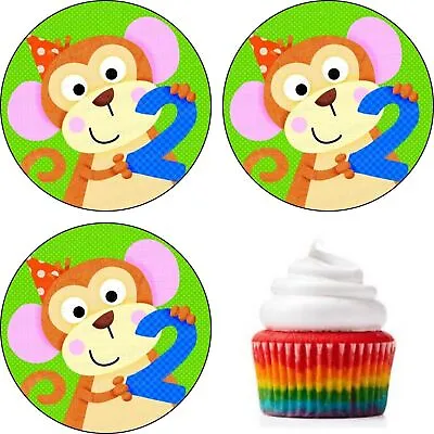 2. Birthday Monkey Cake Topper Edible Muffin Party Decoration New Gift Cupcake • $8.67