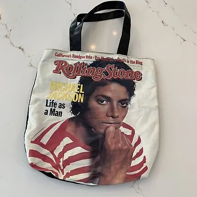 ORIGINAL Michael Jackson  Life As A Man  ROLLING STONE Tote Bag Aprox 16x16x3 • $28.99