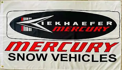 MERCURY KIEKHAFFER SNOWMOBILES 3x5ft FLAG BANNER MAN CAVE GARAGE • $18.20