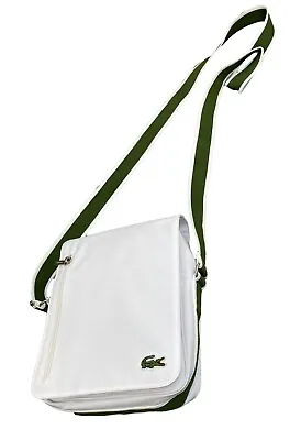 New Vintage LACOSTE L71  Small MESSENGER BAG Casual 4  White Green • £69.99