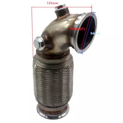 3  V-Band Downpipe Low Profile 90Degree W/ Flex Bellows Down-pipe 1Pcs • $87.99