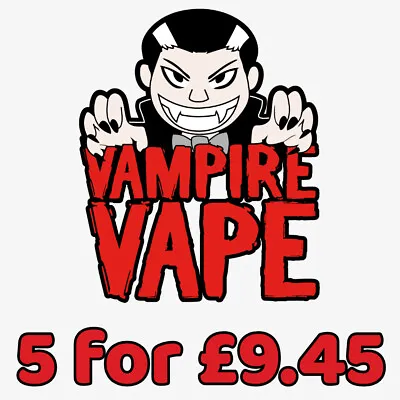 VAMPIRE VAPE E-LIQUID 5 X 10ml Juice | Heisenberg | Pinkman | Ice Menthol | Dawn • £9.45