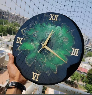 Modern Resin Wall Clock For Home Decor Abstract Modern Beach Pattern • $66.99