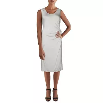 Matty M Womens Gray Knot-Front V Neck Sleeveless Midi Dress S  5989 • $1.99