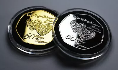 £12.99 • Buy Pair Of 60th DIAMOND WEDDING ANNIVERSARY Commemoratives. Capsules. Gift/Present