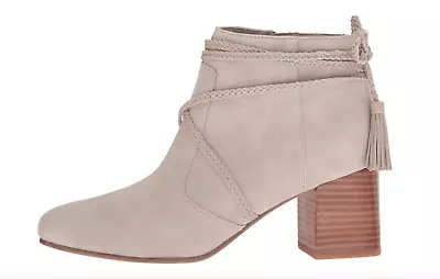 Via Spiga Maddox Wraparound Tassel Gray Suede Bootie N4976 Women Size 8.5 M • $151.25