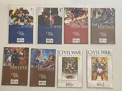 Marvel Civil War Lot Of 8  Chronicles Panther X-men Civil War Lot Spiderman Lot • $21.89