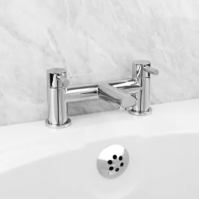 £39.99 • Buy Modern Bath Filler Mixer Taps Bathroom Deck Mounted Tap Solid Brass | Fiona