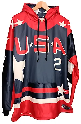 Mighty Ducks  D2  Tommy Duncan  #2 USA Hockey  Movie Jersey Hoodie Large • $44.98