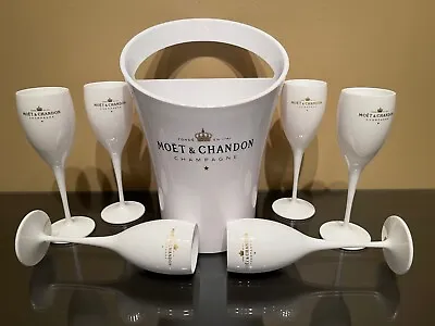 Moet Chandon Champagne Bucket And 6 Glasses • $100