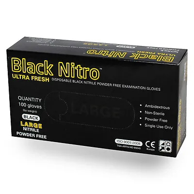 Black Nitrile Gloves Disposable Glove 100pcs Mechanic Hairdresser Garden S - Xxl • $18.75